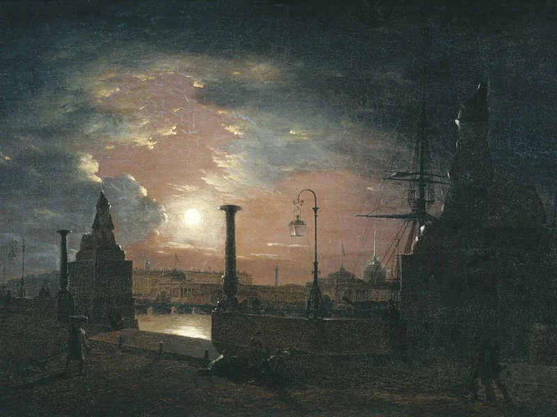 1787-Maksim Nikiforovič Vorob'ëv - Una notte d'autunno a San Pietroburgo